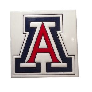 Vtg UofA Arizona Wildcats 6x6 Tile Made in Italy Block A Trivet Decor Art 3D